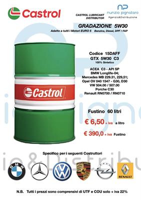 CASTROL GTX 5W30 C3  Fustino 60L