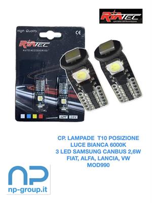 CP. LAMPADE T10 3 SMD SAMSUNG 12V 2,6W