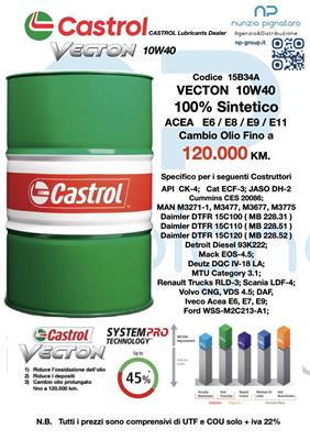 CASTROL VECTON LONG DRAIN 10W40 E6/E9 208L