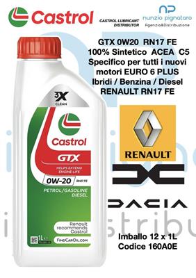 CASTROL GTX 0W20 RN17 FE 1L
