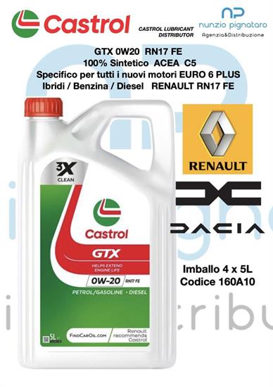 CASTROL GTX 0W20 RN17 FE 5L