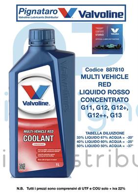 VALVOLINE MULTI VEHICLE RED G12 CONCENTRATO ROSSO 1L