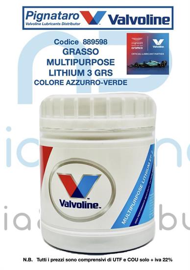 VALVOLINE GRASSO MULTIPURPOSE LITHIUM 3  0,8KG.
