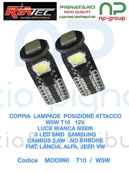 CP. LAMPADE T10 3 SMD SAMSUNG 12V 2,6W