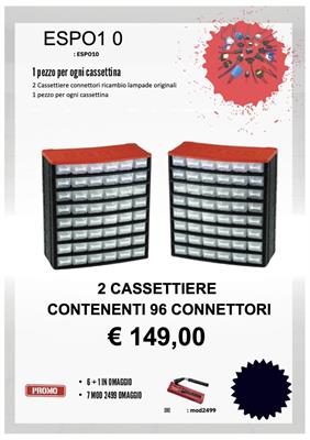 ESPOSITORE A VALIGETTA CON 96 CONNETTORI