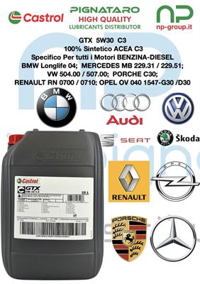 CASTROL GTX 5W30 C3 TANICA 20L