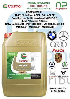 CASTROL EDGE 0W30 LL 20L