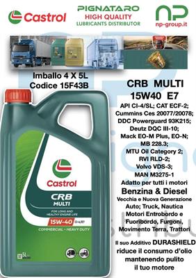 CASTROL VECTON MULTI 15W40 CI-4/E7 5L EX 15F43B